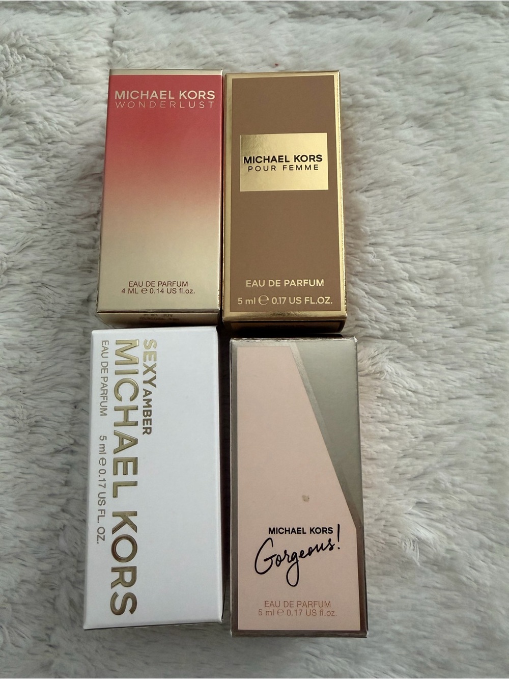 Michael Kors Mini Eau de Parfum Set — Pink, Gold, White, Beige